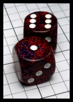 Dice : Dice - 6D Pipped - Chessex Red Pink and Blue Speckle - POD Aug 2015